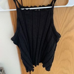 Anthropology black ribbed tank top